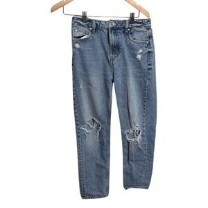 Refuge Denim Mom Jeans Size 5 Distressed Light Wash High Waist Streetwear Retro
